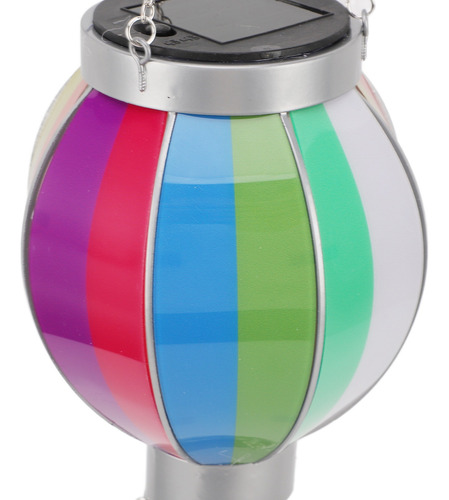 Lámpara Solar Globo 600mah Auto On/off Luz Cálida Jardín Iridiscente