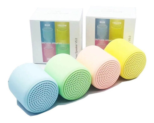 Altavoz Bluetooth recargable 5.0 pequeño y potente de color amarillo