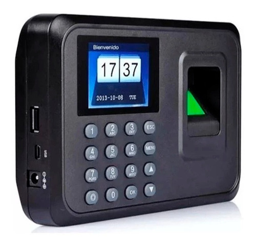Reloj Control De Asistencia Biométrico Negro Electrico