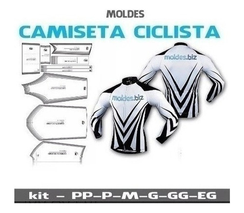 Kit Moldes Patrones Camiseta Camisa Ciclista
