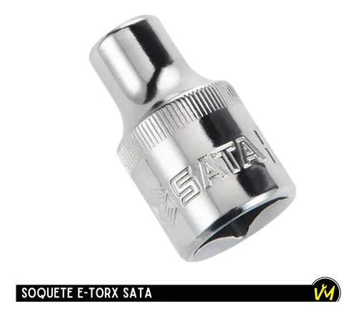 Chave Soquete Torx Fêmea 3/8 X E8 Aço Cromo Vanadio - Sata