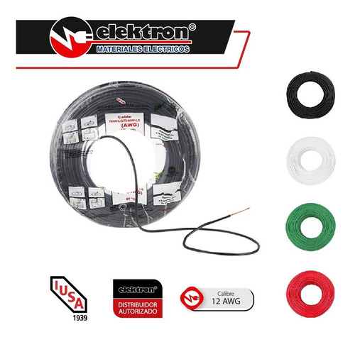 Imagen 2 de 7 de Bolsa 50 Mts Cable Iusa Rojo Thw Cal 12 Awg 100%cobre