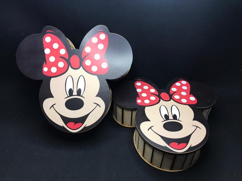 Caja/cajita En Forma De Minnie Y Mickey 