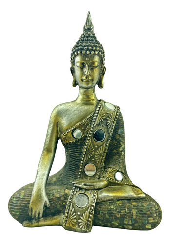 Figura Decorativa Chica Buda Meditacion Mudra 20cm Zen Zn 