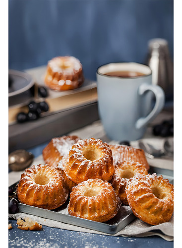 Molde Mini Bundt Acero 36x26cm Patisse Color Plateado