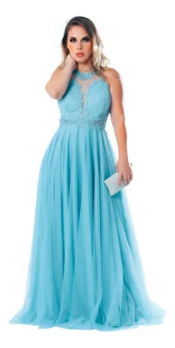 Vestido longo azul tiffany mercado livre sale