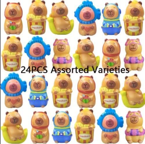 Squishies Capibara 24 Piezas Multicolor