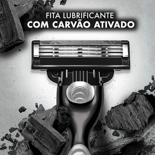 Barbeador Gillette Mach 3 Carvão Gillette Mach3 Carbono 3 un