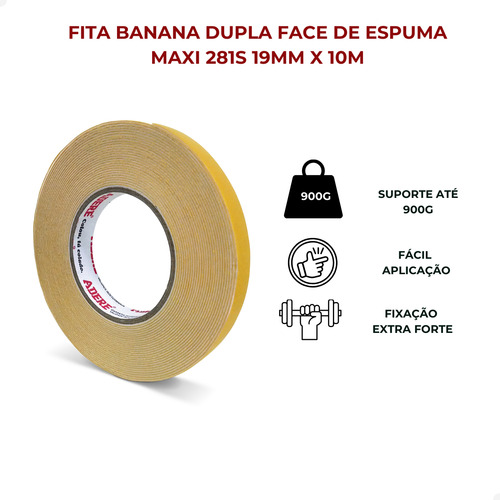 Fita dupla face espuma branca Adere 281s 19mmx10m