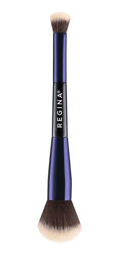 Imagen 1 de 4 de Brocha Base De Maquillaje Doble 103 Regina Etiqueta Azul