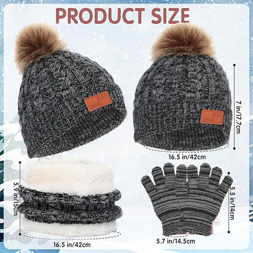 Gorro De Invierno Para Niños,conjunto De Bufanda Y Gorro