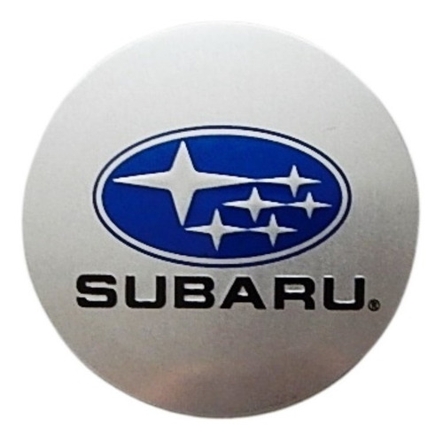 1 Emblema Adesivo Calota Miolo Roda Subaru 58mm 5,8cm Prata