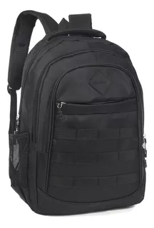 Mochila De Viaje Tipo Tactica Peyton Acolchada Sistema Molle Color Negro 51490 Diseño De La Tela Lisa