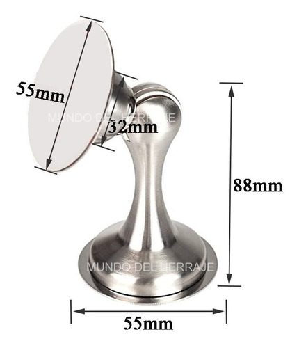 Tope Y Reten Magnetico De Piso /pared Para Puerta Acero Inox