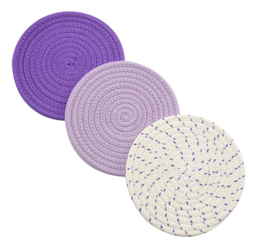 Almohadillas De Calor De Tela De Algodon Color Morado 3pzs