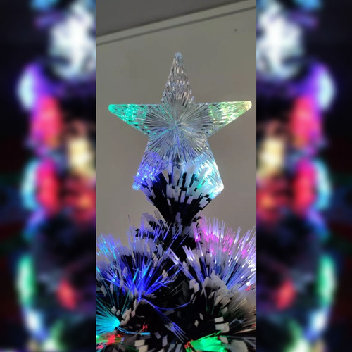Árbol De Navidad Led De Fibra Óptica 1.50 Metros De Nieve Co
