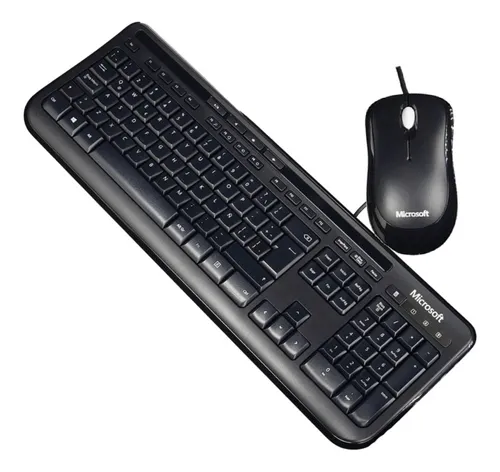 Kit de teclado y mouse Microsoft Wired Desktop 600 Espa ol de