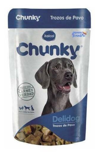 Alimento Chunky Delidog para perro adulto todos los tamaños sabor pavo en sobre de 250g