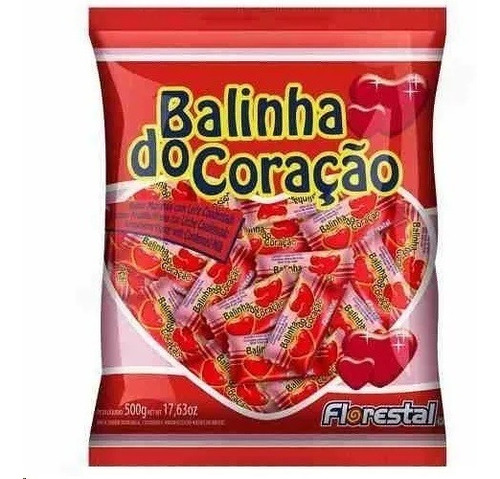 Kit 5 Pacotes Bala Brazilian Coffee  Balinha Do Coração 500g