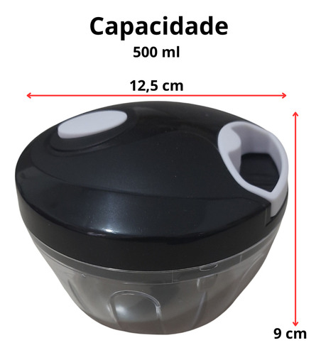 Genérica Triturador multi processador para temperos e ervas 500ml Negro