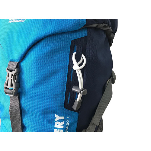 Mochila Camping 35 Litros, Color Celeste Diseño de la tela Diamond Ripstop