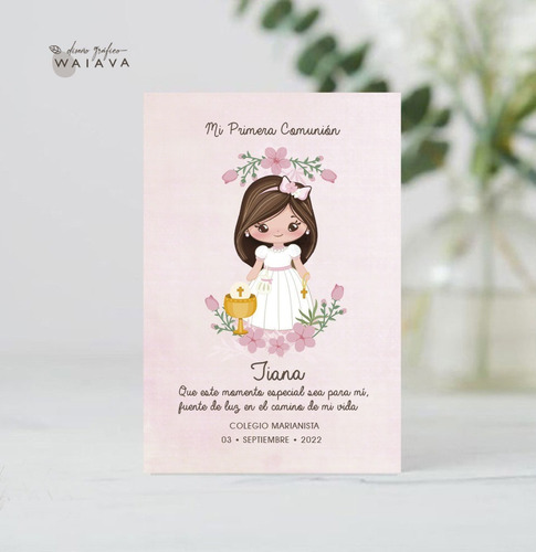 Imagen 5 de 10 de Estampitas Comunión Tarjetas Estampas Nenas X 3u