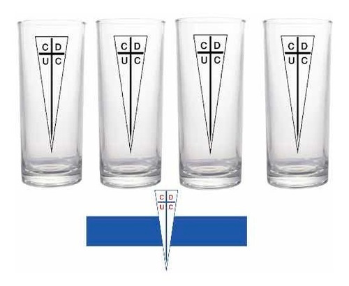 Set De Vasos Altos Universidad Católica Uc - Fútbol Chileno