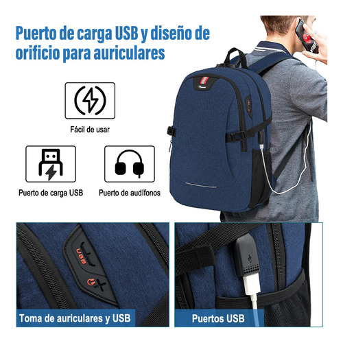 Mochila Antirrobo De 15.6 Pulgadas De Carga Usb Para Portáti