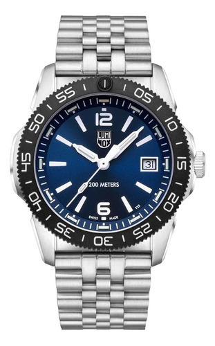 Luminox Reloj De Cuarzo Suizo Con Esfera Azul Y Correa De Ac