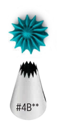 Imagen 3 de 6 de Pico Estrella Abierta Nº4b Wilton Boquilla Reposteria Chica