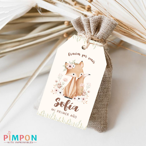 Kit Imprimible Bosque Encantado Zorro Floral Editables