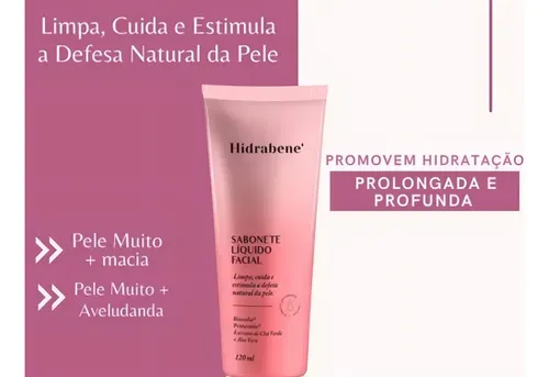 Limpeza e Hidratação Facial Sabonete Líquido Hidrabene 120ml