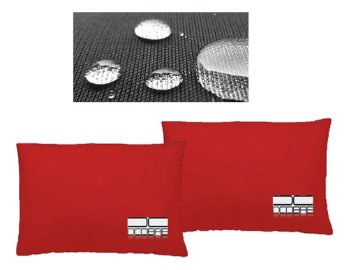 2 Fundas Almohada Antifluido En Cobre Antimicrobial - Rojo