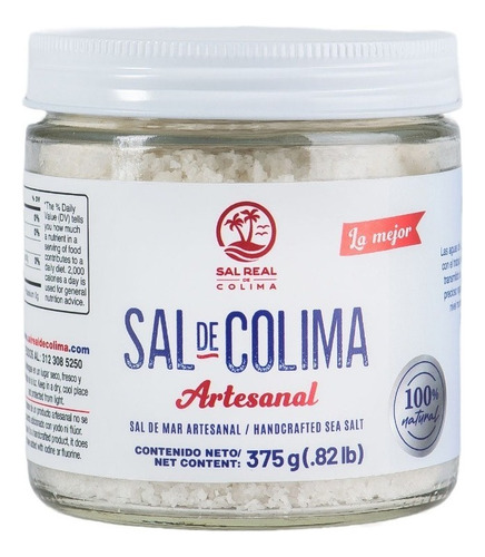 Sal De Mar Artesanal Sal Real De Colima Frasco 375 G