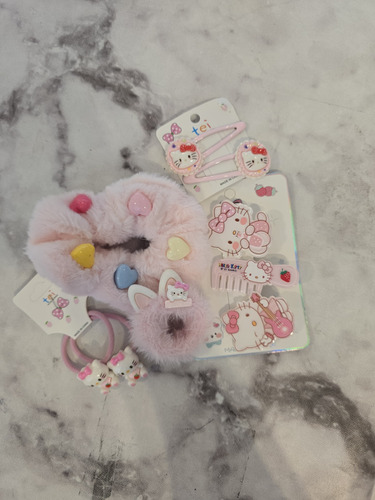 Mini Set Accesorios De Pelo Sanrio Rosa Chicle