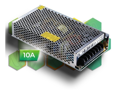 Imagen 1 de 7 de Fuente Switching Metal 12v - 10a Tira Led Cctv Trafo
