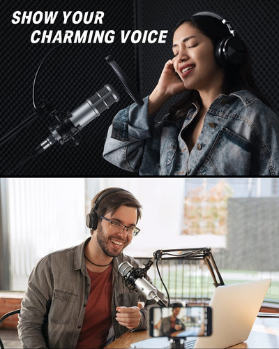 Micrófono Dinámico De Podcast Para Podcasting, Grabac...