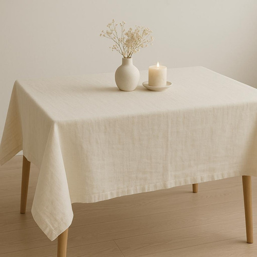 Mantel Rectangular De Tusor 100% Algodon 145x200 - Mantra Gris Elefante