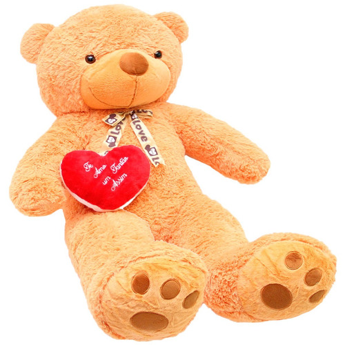 Urso Ursão De Pelucia 140cm Com Coração Amor Casa Dos Ursos