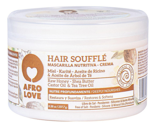 Afro Love Mascarilla Capilar Karite, Miel Y Aceite De Ricino