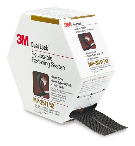 3mmp3541/42 Correas Dual Lock- 25mmx5m, Negras