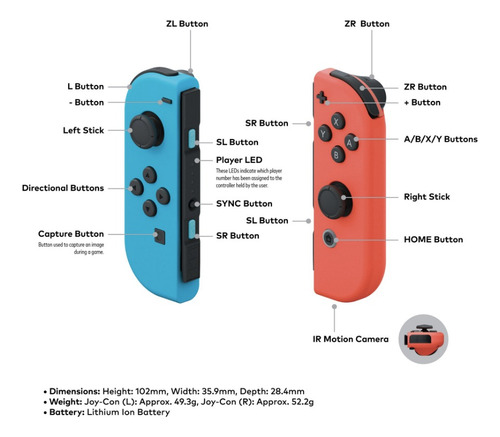 Controller Joy Con Compatible Con Nintendo Switch Zelda Totk