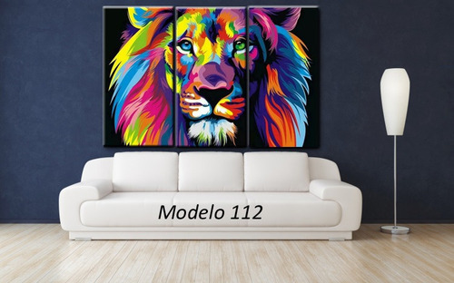 Cuadros Tripticos Artesanales Lienzo Algodón - 150x90 Cm