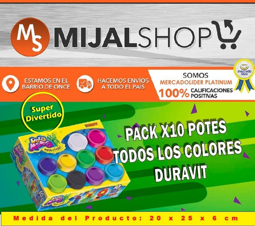 Pack X10 Potes Masas Todos Los Colores Duravit