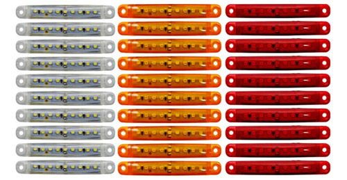 30 Luces Led De Señalización Lateral Selladas, Color Rojo Ám