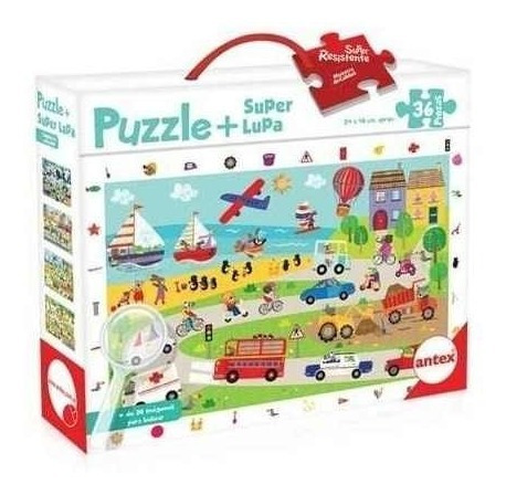 Rompezabezas Puzzle 36 Piezas Con Lupa Original Antex 3033