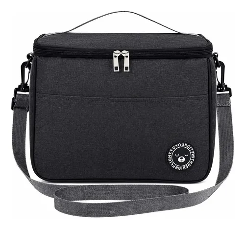 Bolsa Térmica Marmita Lancheira Grande Sacola Academia Ombro Preto R