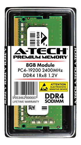 Memoria Ram 8gb A-tech Ddr4 2400mhz Modulo (1 X 8gb) Pc4-19200 Non-ecc Unbuffered Sodimm 260-pin 1rx8 1.2v Single