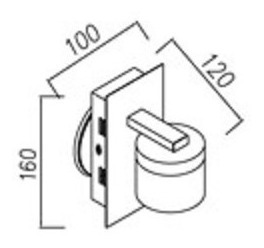 Imagen 2 de 3 de Aplique De Pared Led 5w Cromo Y Vidrio