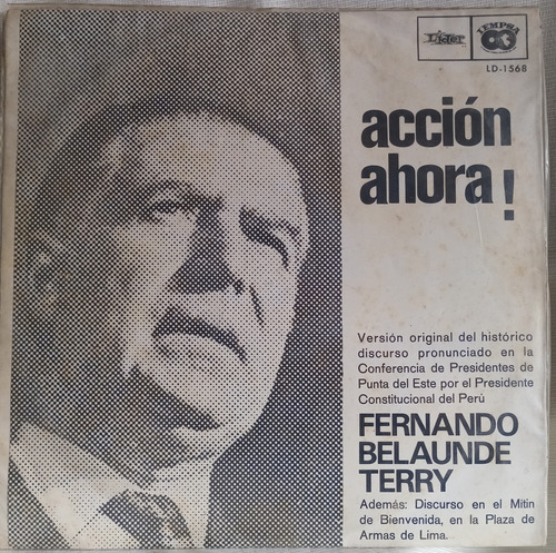 Jch- Fernando Belaunde Terry Accion Ahora Discurso Lp (Usado)